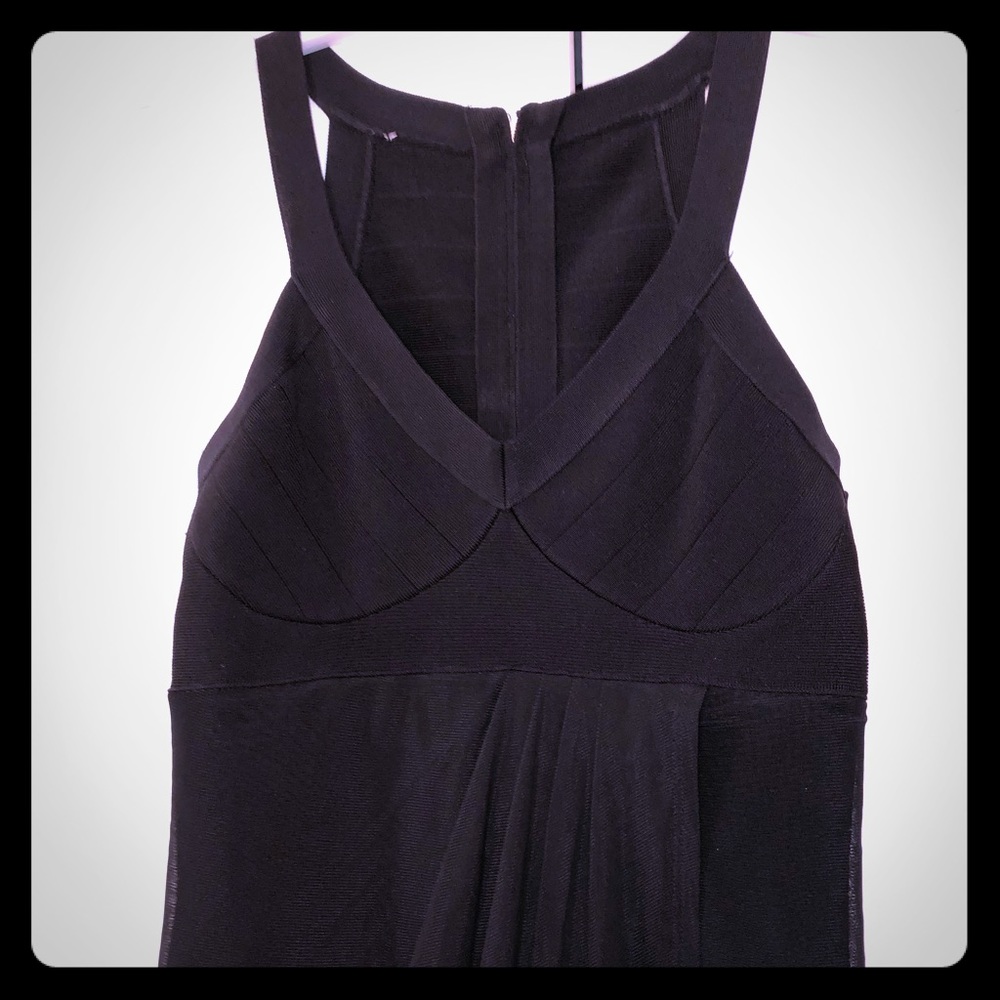 Bebe Bandage Flowy/Sheer Maxi Dress